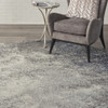 8' Gray and Ivory Round Abstract Power Loom Area Rug