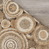 8' Multi-Toned Intricate Circle Natural Round Jute Area Rug