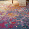 8' Sunset Round Abstract Power Loom Area Rug