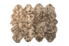 6' x 6' Taupe Wool Sheepskin Handmade Area Rug