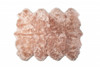 6' x 6' Pink Wool Sheepskin Handmade Area Rug