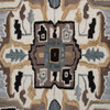 5' Gray and Beige Medallion Area Rug