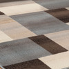 8' Square Grey-Brown Square Patchwork Power Loom Stain Resistant Area Rug