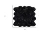 6' x 6' Black Faux Fur Washable Non Skid Area Rug