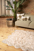 6' x 6' Ombre Tan Faux Fur Washable Non Skid Area Rug