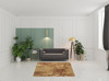 7' Brown Square Floral Power Loom Area Rug
