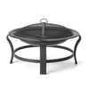 Black Steel Round Wood Burning Fire Pit