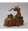 Reindeer with Pine Cone Porcelain Sculpture