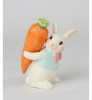 Bunny Holding a Carrot Porcelain Salt and Pepper Shakers, Set of 4