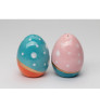 Easter Pink and Blue Egg Porcelain Salt and Pepper Shakers, Set of 4