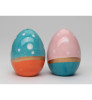Easter Pink and Blue Egg Porcelain Salt and Pepper Shakers, Set of 4