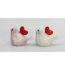 Love Birds with Red Heart Porcelain Salt and Pepper Shakers, Set of 4