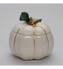 Small White Pumpkin Porcelain Candy Jar