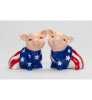 Patriot Pig Porcelain Salt and Pepper Shakers, Set of 4