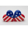 American Flag Porcelain Salt and Pepper Shakers, Set of 4