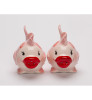 Pink Very Fishy Porcelain Salt and Pepper Shakers, Set of 4