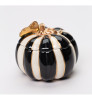 Small Black and White Pumpkin Porcelain Candy Dish with Lid