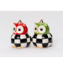 Black and White Pumpkin Owl Birds Porcelain Salt and Pepper Shakers, Set of 4