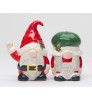 Gnome Santa and Mrs. Claus Porcelain Salt and Pepper Shakers, Set of 4