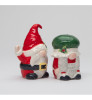 Gnome Santa and Mrs. Claus Porcelain Salt and Pepper Shakers, Set of 4