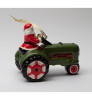 Santa on a Green Tractor Christmas Tree Ornaments, Set of 2