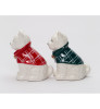 Christmas Westie Dogs with Cape Porcelain Salt and Pepper Shakers, Set of 4