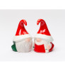 Christmas Gnome Couple Porcelain Salt and Pepper Shakers, Set of 4