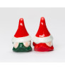 Christmas Gnome Couple Porcelain Salt and Pepper Shakers, Set of 4