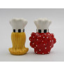 Dollymama African American Lady Chef Porcelain Salt and Pepper Shakers, Set of 4