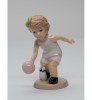 Girl Bowling Porcelain Figurine Sculpture