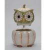 White Pumpkin Owl Porcelain Candy Jar