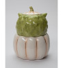 White Pumpkin Owl Porcelain Candy Jar