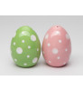 Easter Pink and Green Porcelain Salt and Pepper Shakers, Set of 4