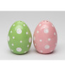 Easter Pink and Green Porcelain Salt and Pepper Shakers, Set of 4