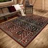 4' x 5' Flourish Forest Garnet Rectangle Nylon Area Rug