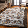 4' x 5' Inspired Quilt Brown Rectangle Nylon Area Rug