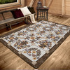 4' x 5' Inspired Quilt Brown Rectangle Nylon Area Rug