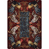 4' x 5' Pecking Order Bordeaux Rooster Rectangle Nylon Area Rug