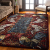 4' x 5' Pecking Order Bordeaux Rooster Rectangle Nylon Area Rug