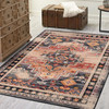 3' x 4' Persian Version Distressed Sunset Rectangle Scatter Nylon Area Rug