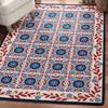 4' x 5' United Quilt Antique Red White Blue Rectangle Nylon Area Rug
