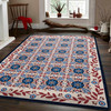 8' x 11' United Quilt Antique Red White Blue Rectangle Nylon Area Rug