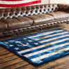 8' x 11' Blue Jean Anchor Flag Rectangle Nylon Area Rug