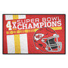 19" x 30" Kansas City Chiefs 4x Super Bowl Champs Dynasty Starter Mat