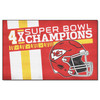 59.5" x 94.5" Kansas City Chiefs 4x Super Bowl Champs Dynasty Red Ulti Mat