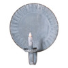 Large Round Candle Sconce in Weathered Zinc