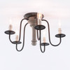 5-Light Berkshire Semi-Flush Mount Wood Ceiling Light in Earl Gray