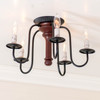 5-Light Berkshire Semi-Flush Mount Wood Ceiling Light in Rustic Red