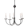 5-Arm Large Westford Chandelier in Rustic Black