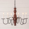 6-Arm Gettysburg Wood Chandelier in Rustic Red